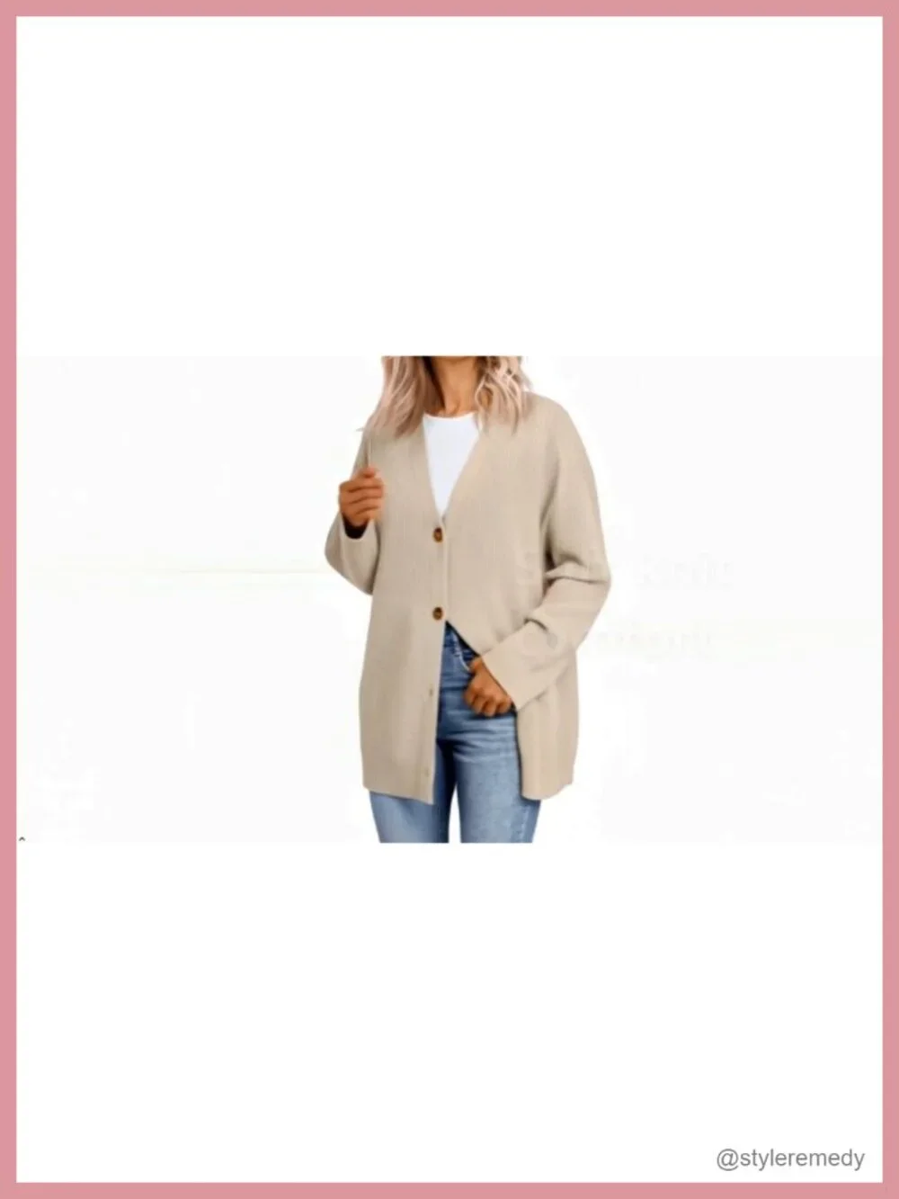 Oversized Chunky Knit Cardigan V-Neck Long Sleeve Open Front Sweater